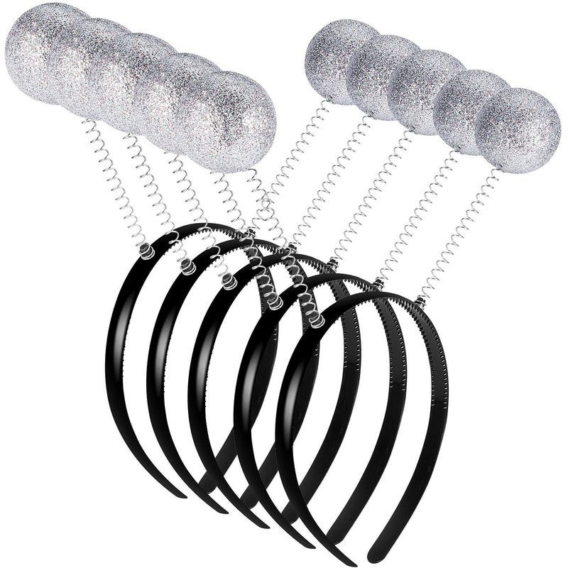 meekoo 5-Pack Halloween Alien Antenna Headbands, Springy Boppers on Black Band, Space Costume Accessory for Parties(White) - Image 1